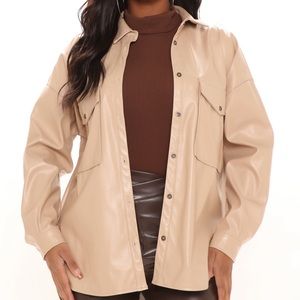 Leather button down